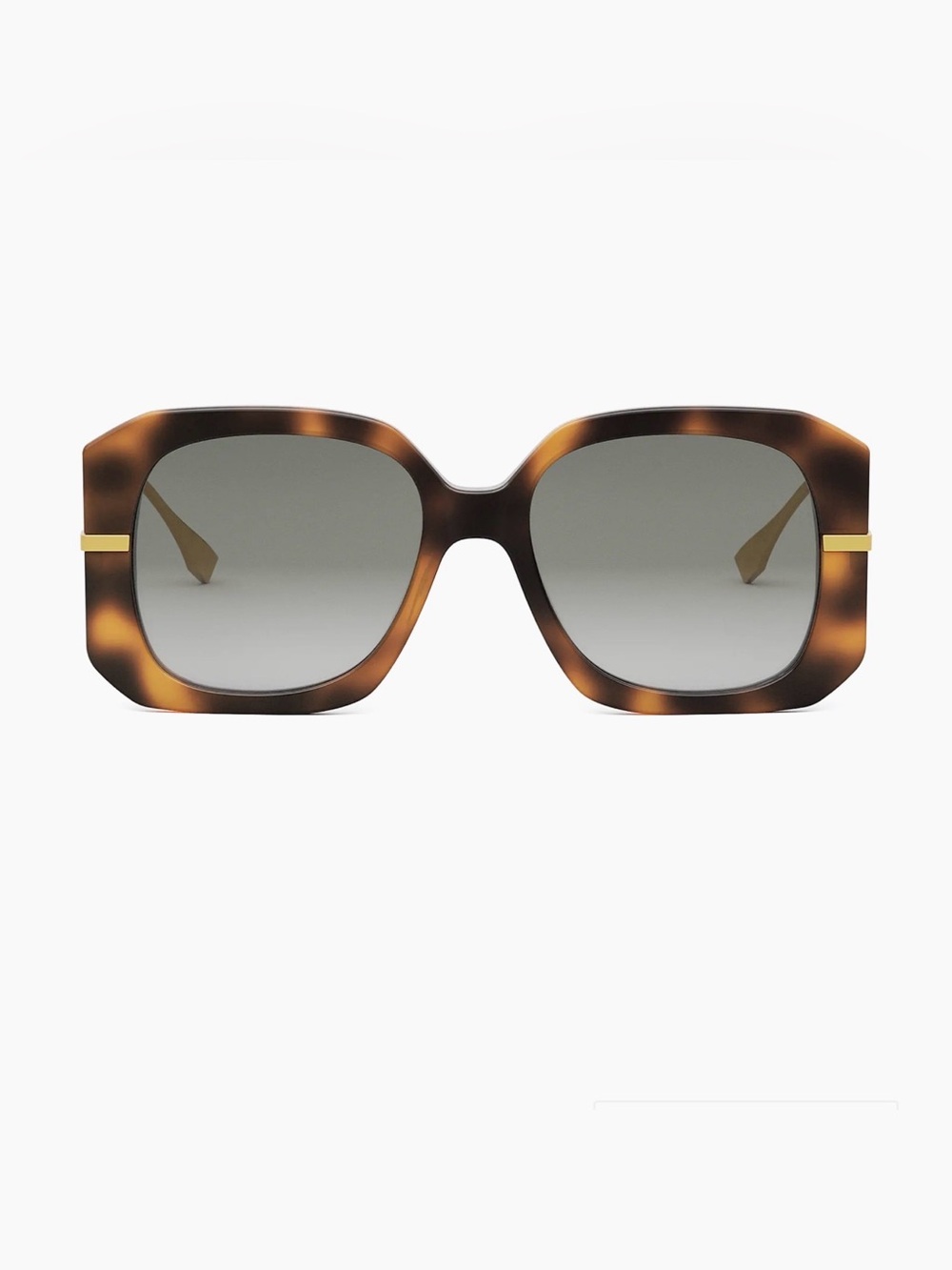 Tortoiseshell Square Sunglasses with Brown Gradient Lenses